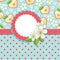 Spring Design template.Apple, flowers and polka do