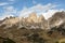 Spring in the Dolomites sunny Peaks of the Cir. Ski Slopes during Spring on Passo Gardena, coming from Dantercepies