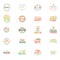 Spring - Easter is a beautiful badge set, like a sticker for social networks.
