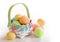 Spring Easter eggs in a basket