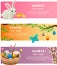 Spring and Easter Festive Vector Web Banners Set