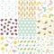 Spring, easter patterns. Vector seamless backgrounds.