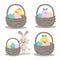 Spring easter symbols and seasonal vector illustrations set.