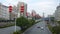 The Spring Festival is coming, the red lanterns hanging on the city roads