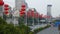 The Spring Festival is coming, the red lanterns hanging on the city roads