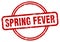 spring fever stamp. spring fever round vintage grunge label.