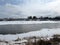 Spring flood in Mogilev on the Dnieper river