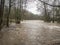 Spring Flooding and Fast Moving Melt Water During Heavy Rain.