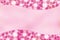 Spring floral banner iwith pink and white elegant flowers for top and bottom border