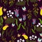Spring floral seamless with tulips on a violet background