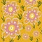 Spring floral yellow pattern illustration