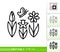 Spring flower butterfly simple line vector icon