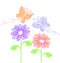 Spring Flowers and Butterflies/eps