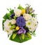 Spring Flowers. Hyacinth, Roses, Tulips Bouquet