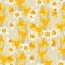 Spring flowers narcissus natural seamless pattern