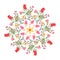 Spring flowers radial vector pattern vector illustration on a white background