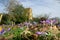 Spring flowers at St Georges, Church,  Benenden, Kent, UK