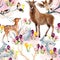 Spring forest seamless pattern.