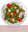 Spring fresh salad with spinach, radish and green peas Vector