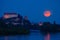 Spring Full Moon And Ptuj Castle, Slovenia