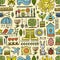 Spring and Gardening Background. Seamless Pattern for your design