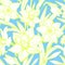 Spring gentle seamless pattern with white flowers daffodils