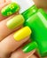 Spring green manicure