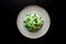 Spring, green salad, cucumber with apple, top view, close-up, no people, microselen radish, healthy eating, spring salad