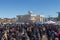 Spring holiday Nauryz in Kazakhstan, a crowd of people at the festival