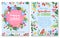 Spring holiday poster with flower and berry wreath