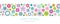 Spring horizontal seamless banner template with colorful flowers background.