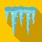 Spring icicles icon, flat style