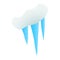 Spring icicles icon, isometric 3d style