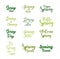 Spring inspirational quotes icon set