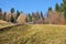 Spring landscape. Beautifull winter scene in Romanian Carpathians