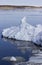 Spring landscape with ice floes