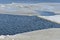 Spring landscape. Melting ice on Baltic Sea