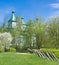 Spring landscape with old Ukranian church
