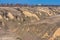 Spring landscape with soil erosion