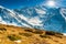 Spring landscape on a sunny day in the Fagaras mountains,Carpathians,Romania