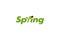 Spring lettering with a ladybug, sprout, in refreshing green color