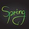 Spring lettering word color grass brush effect