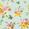 Spring Lily Flowers Background - Seamless Floral Pattern