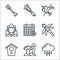 spring line icons. linear set. quality vector line set such as rainy day, mushroom, bird house, dragon fly, season, beekeeper,