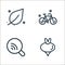 spring line icons. linear set. quality vector line set such as turnip, search, bicycle