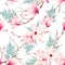 Spring magnolia flowers seamless vector pattern