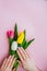 Spring manicure with flowers