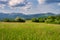 Spring meadows over Horna Lehota village in Low Tatras mountains