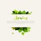 Spring minimalist sale label with leaves