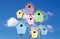 Spring mood. Multi Colored birdhouses